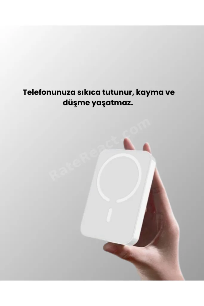 ACONCEPT Kablosuz MagSafe Powerbank – iPhone Uyumlu, 10000 mAh, (33837) Isı Dağılımlı