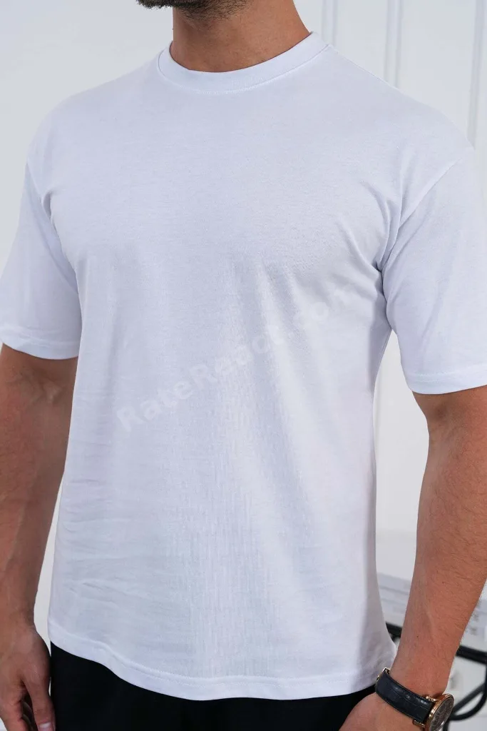 Bisiklet Yaka Beyaz Regular Fit %100 Pamuklu Erkek Tişört