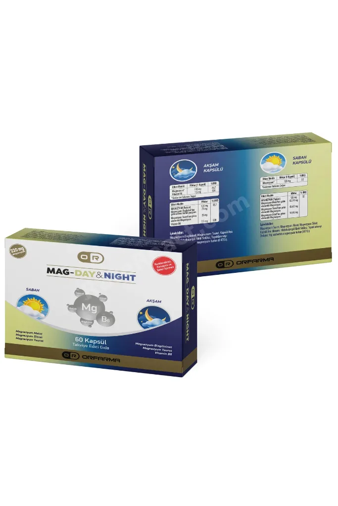 Magnezyum Kompleks Gündüz&Gece Glisinat-Malat-Sitrat-Taurat 60 Tablet