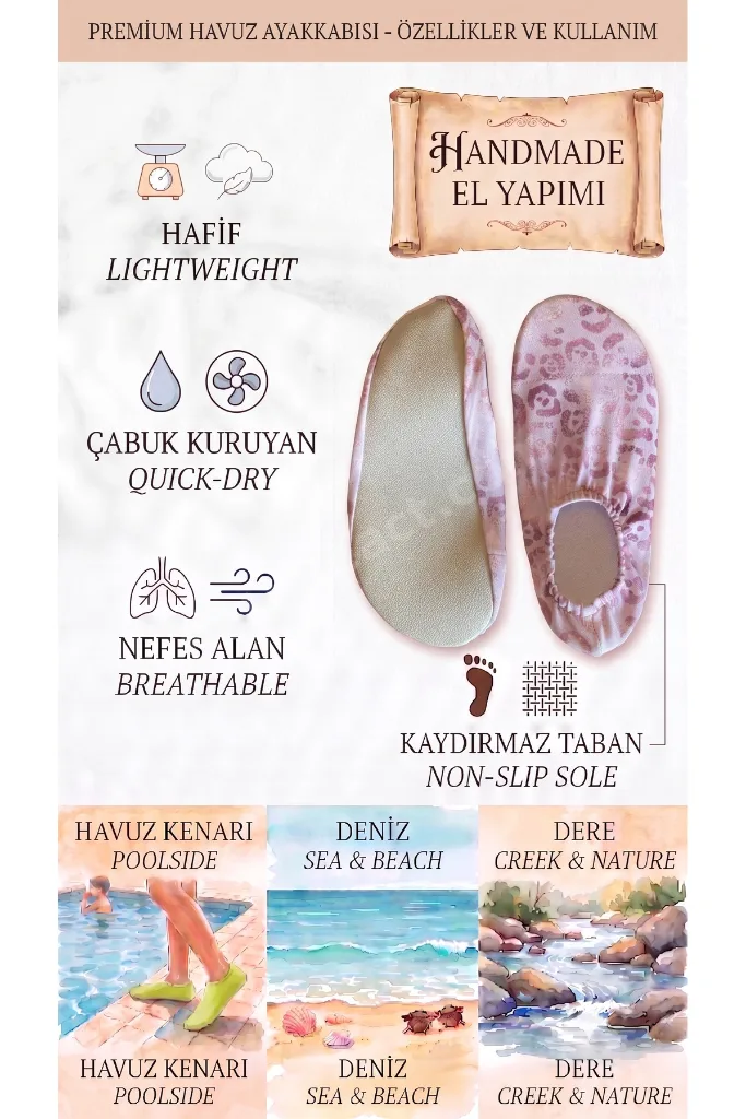 Kaydırmaz Taban Unisex Bebek Çocuk Deniz Ayakkabısı Havuz Patiği Modelleri 33-35 Numaralar