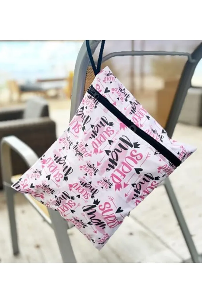 TTKTEKNOLOJİ Yorni Supermom Su Geçirmez Bebek Kirli Bez Kıyafet Islak Mayo Çantası, Torbası (43x46 c