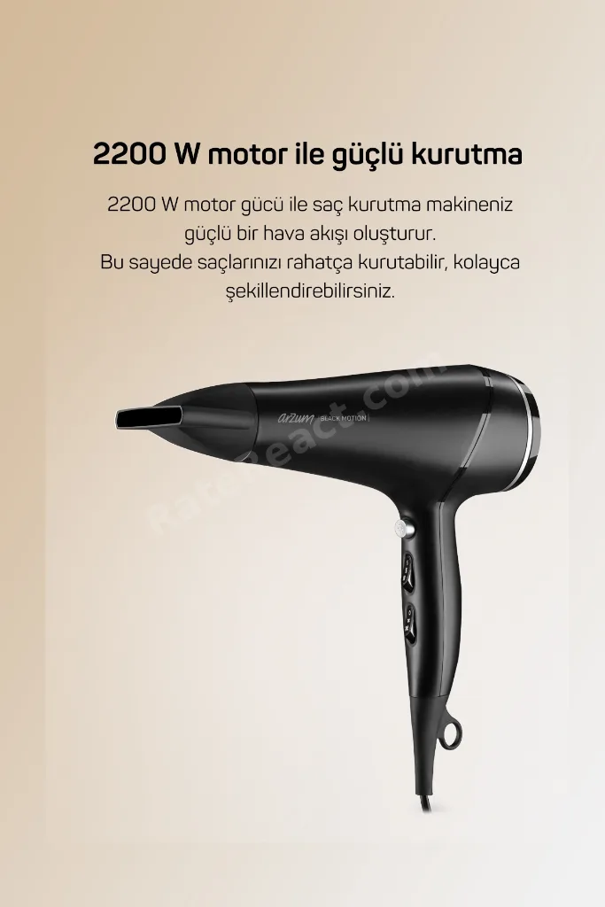 Black Motion Saç Kurutma Makinesi 2200W Siyah - AR5099