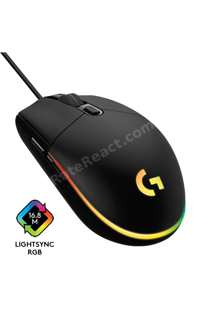 G G102 LIGHTSYNC RGB Aydınlatmalı 8000 DPI Kablolu Oyuncu Mouse, Siyah 910-005823