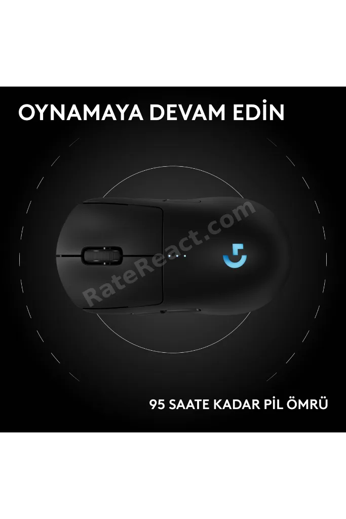 G PRO 2 LIGHTSPEED HERO 2 32K DPI Sensör PC/Mac için Kablosuz Oyuncu Mouse, Siyah 910-007296