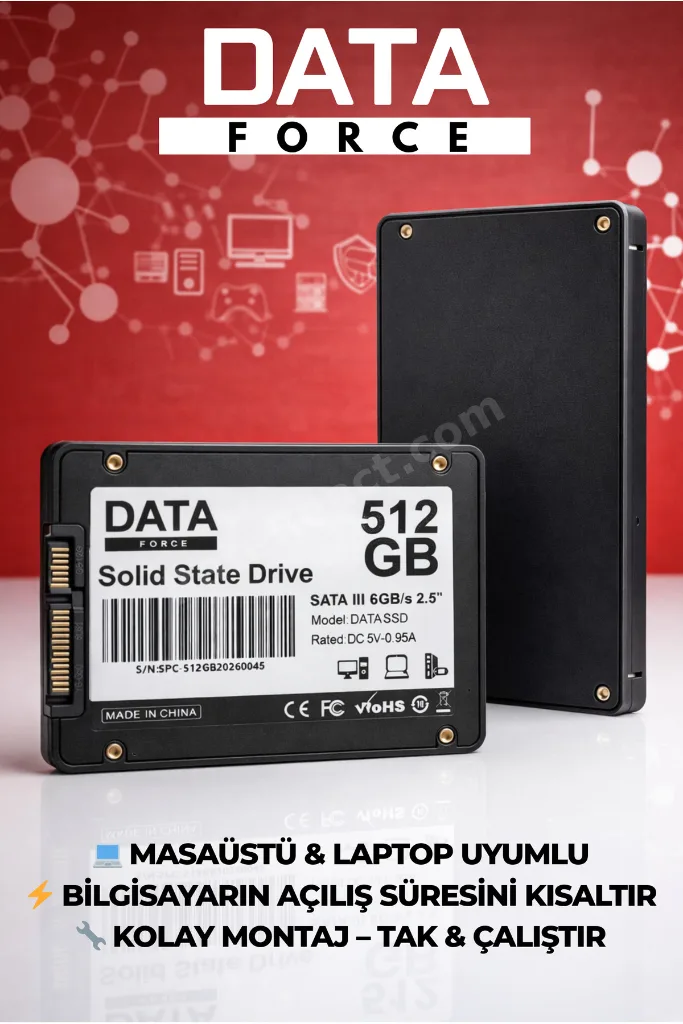 512GB SSD 2.5” SATA III – Hızlı Açılış, Sessiz