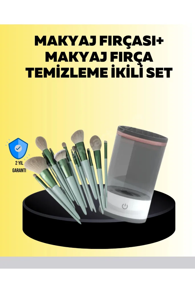 Hijyenik Makyaj İçin 13’lü Fırça Seti ve Elektrikli Temizleyici
