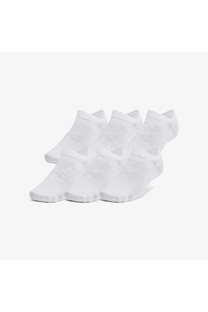 Essential No Show Unisex Beyaz 6'lı Çorap