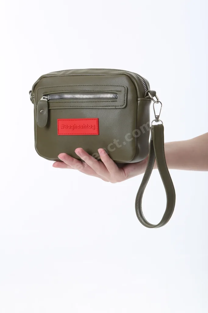 Yeşil Minik Unisex 3 Gözlü Deri Çanta