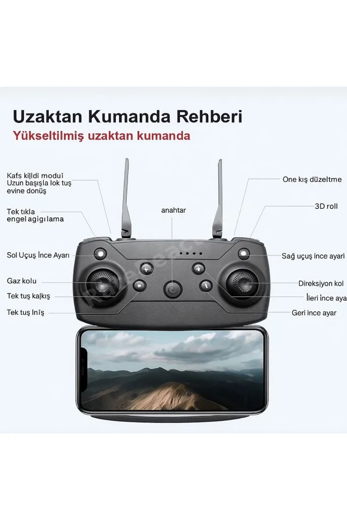 E88PRO-E99PRO FPV ÇİFT KAMERALI DRON KATLANABİLİR İOS ANDROİD UYUMLU QUADCOPTER Wİ-Fİ DRONE