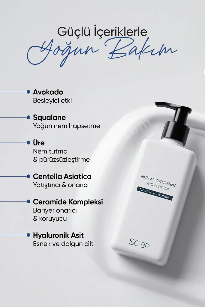 Rich Moisturizing Body Lotion | Yoğun Nemlendirici Vücut Losyonu 300 ml