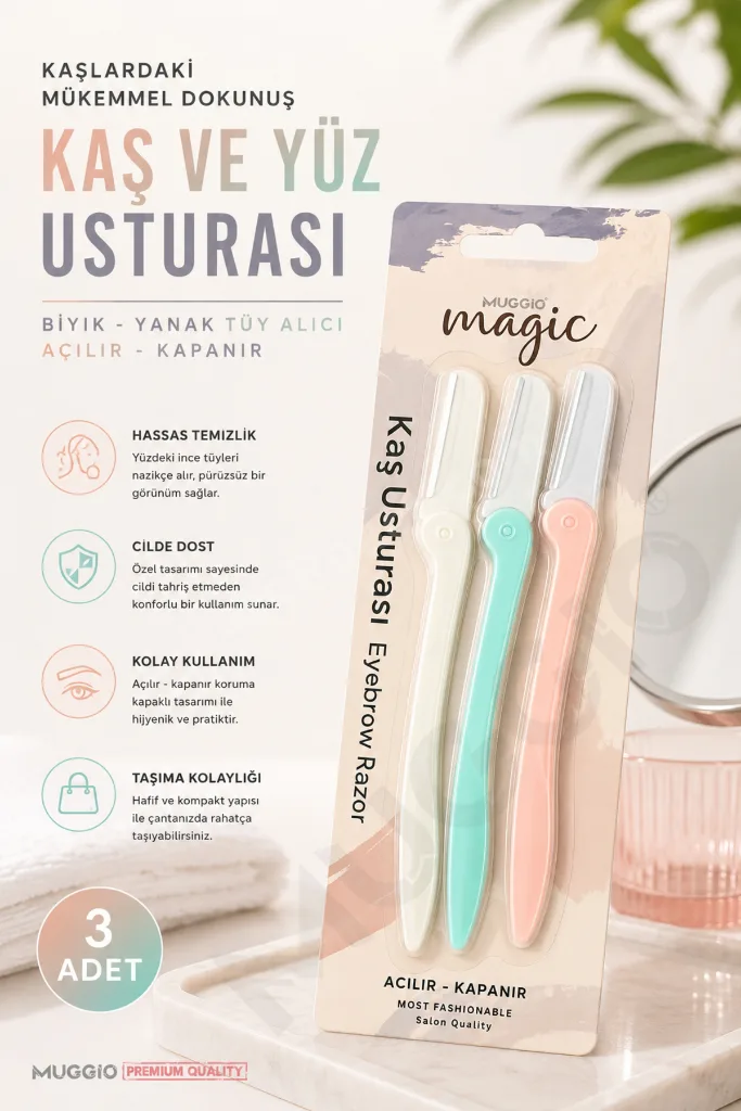 Açılır Kapanır Kaş ve Yüz Usturası 3 Adet