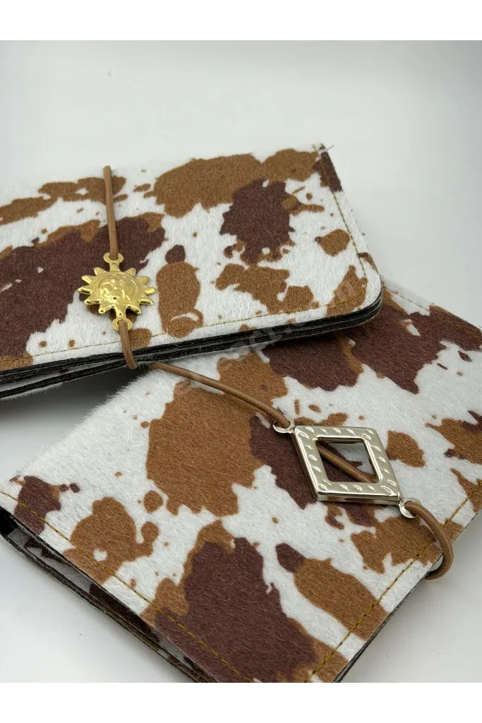 Cow Print Pasaport Kılıfı & Kartlık Unisex Seyehat Cüzdanı