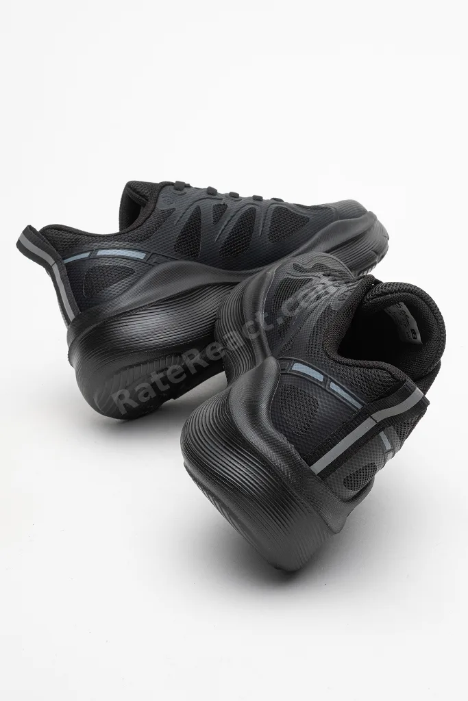HUMMTO Kadın Kalın Hafif Tabanlı Sneakers & Spor Ayakkabı MC 21406 SİYAH