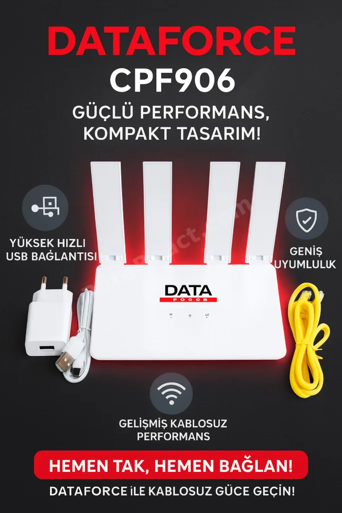 4G Sim Kartlı 4 Anten 1 PORT Taşınabilir Router Wifi Modem CPF906