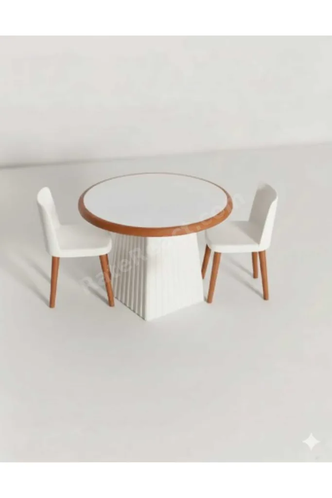 2 li Masa Sandalye Takımı Maket -Bebek Evi Eşyası