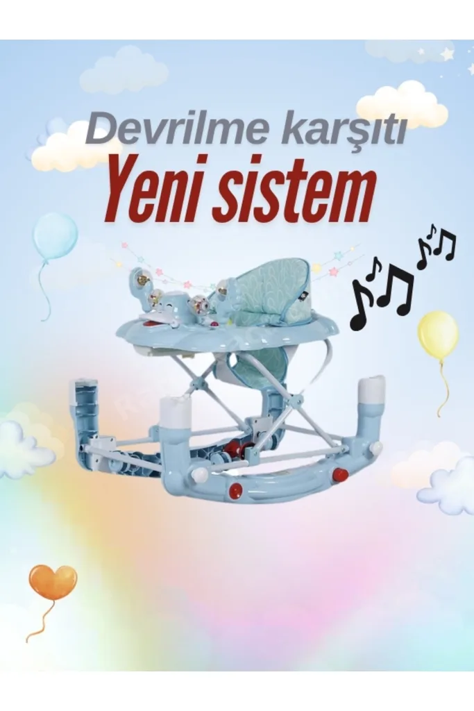 Unisex Yeni Nesil Kiddy Yürüteç Sallanır Müzikli Oyuncaklı Bebek Yürüteç Örümcek