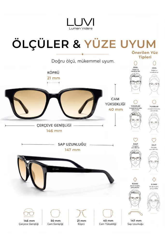 LUVI Luca Premium UV400 Güneş Gözlüğü
