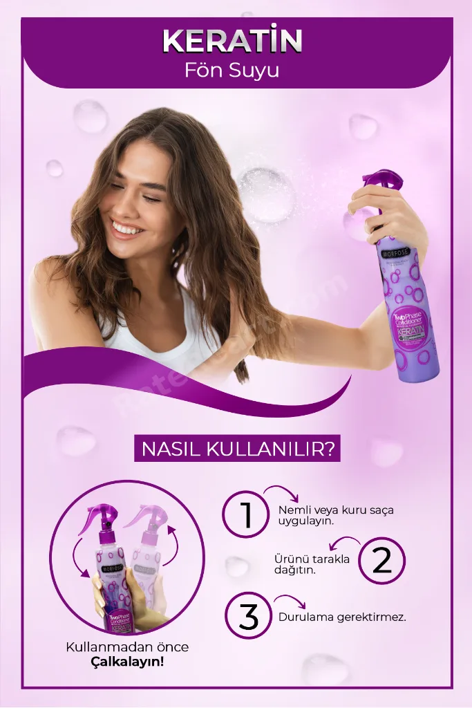 Keratin Boyalı Saçlar İçin Fön Suyu 400 ml