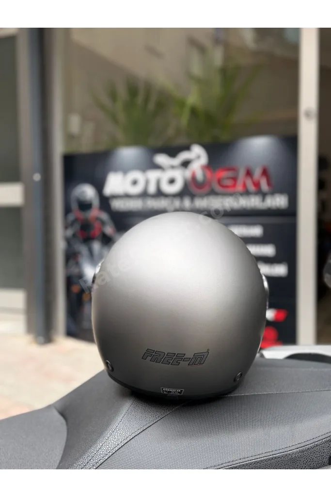 FR-612 Mat Gri Half-Moon Yarım Camlı Kask