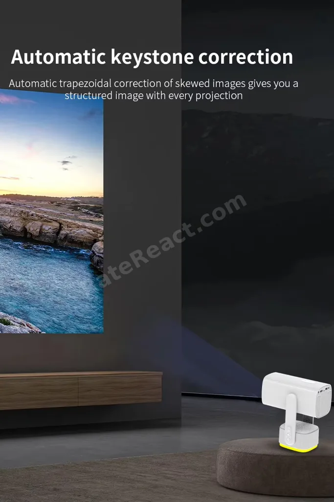 Android 11 Şarjlı Projeksiyon 1080p 200 AnsiLümen Akıllı Taşınabilir Projektör 4K Projeksiyon Cihazı