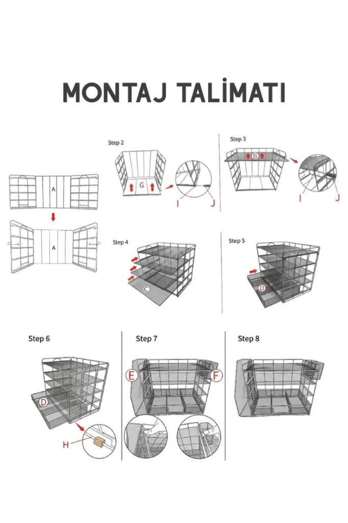 Siyah Metal Mesh 4 Katlı Masaüstü Organizer Dosyalık Çekmeceli Kalemlikli 34.5x22x30 cm 9209
