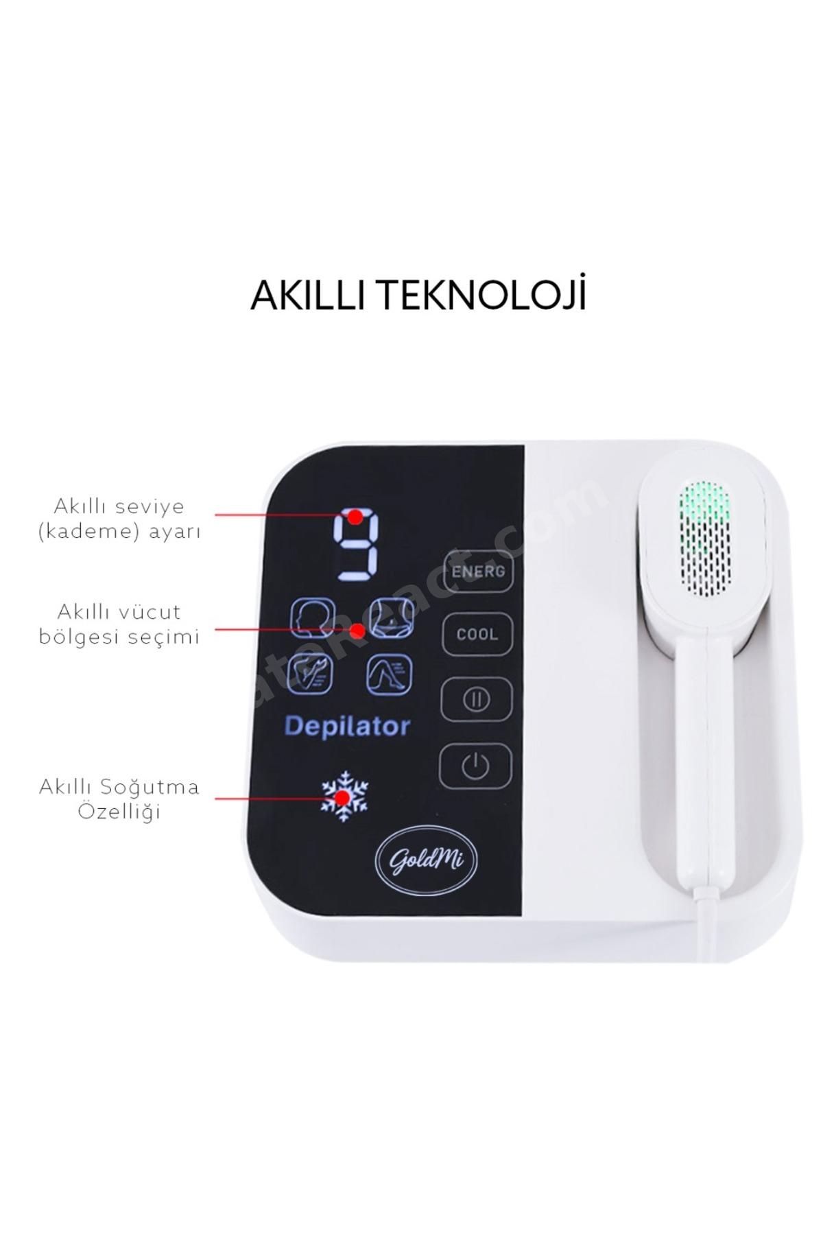 HRM1 Optimal Teknoloji Cilt Beyazlatma Sınırsız Atım Safir Buz Sogutmalı 9 Kademeli Epilasyon Aleti