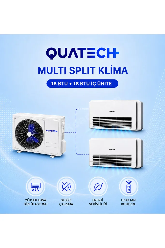 Multi Split Klima 18.000 + 18.000 Btu/h | 1 Dış Ünite 36000 Btu/h A++ Enerji Sınıfı Konsol Tipi Inverter Klima