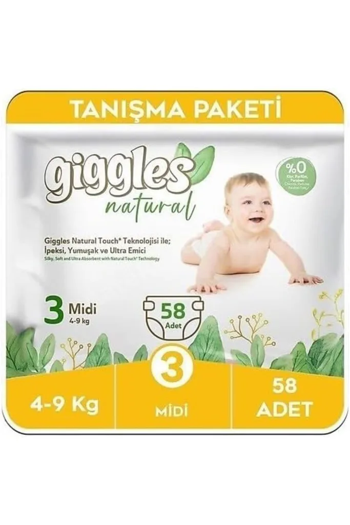 TTKTEKNOLOJİ Giggles Natural 3 Numara Midi 1 Paket 58 Adet TTKTEKNOLOJİ 2026 395519