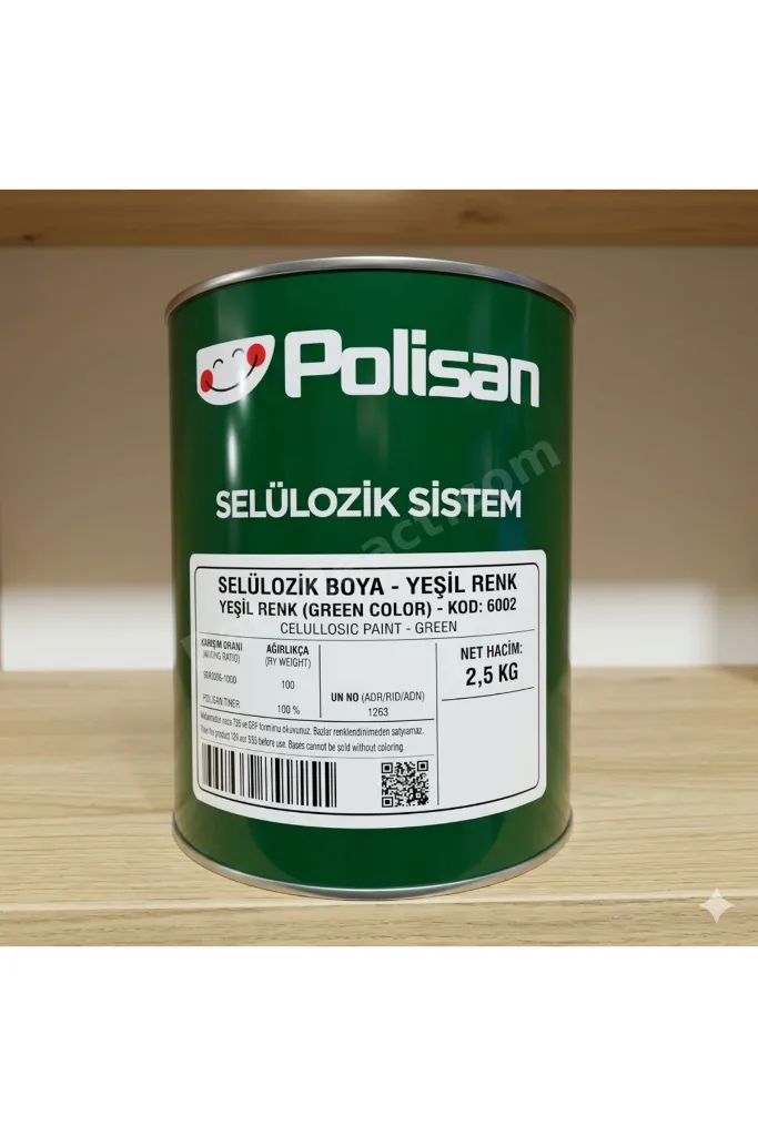 Selülozik Boya Yeşil Renk 2.2L Kod:6002