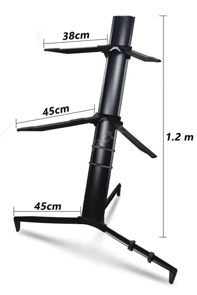KS-20BK Black Profesyonel Ultimate Org Standı Sehpası Çift Katlı Çantalı