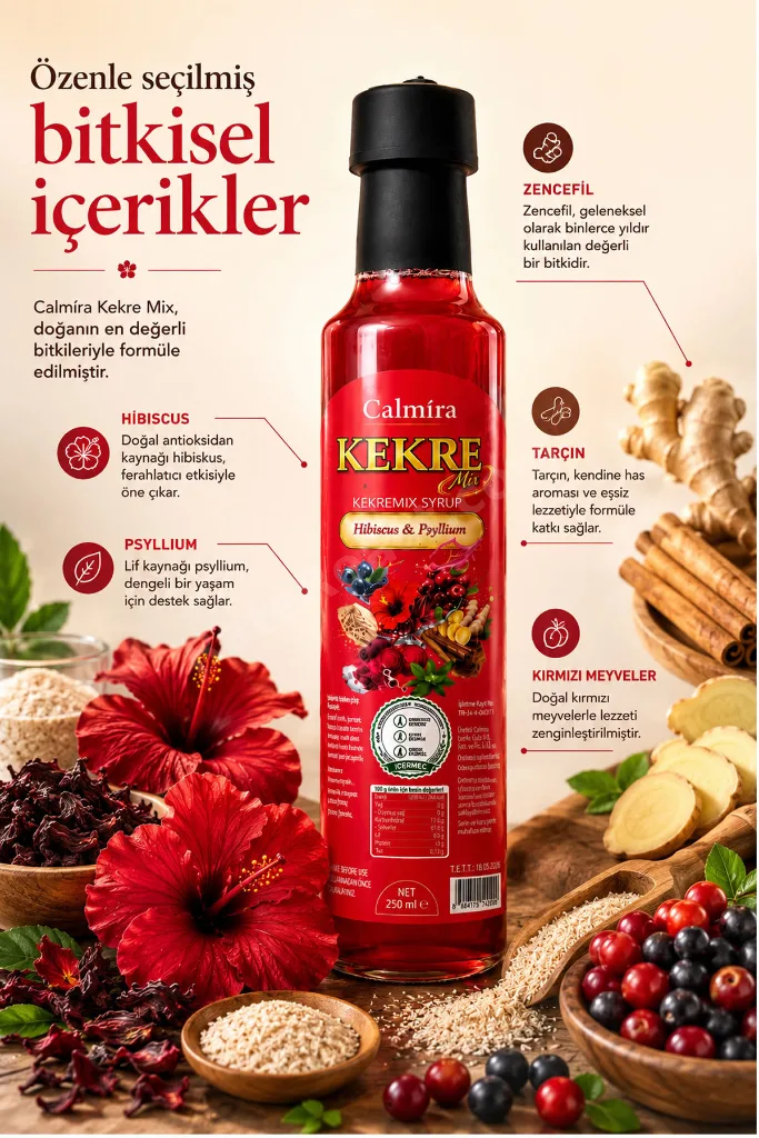 Kekremix 250 ml | Detoks Şurubu | Kekre Şurup | Hibiskus & Psyllium (Karnıyarık) içeren Şurup