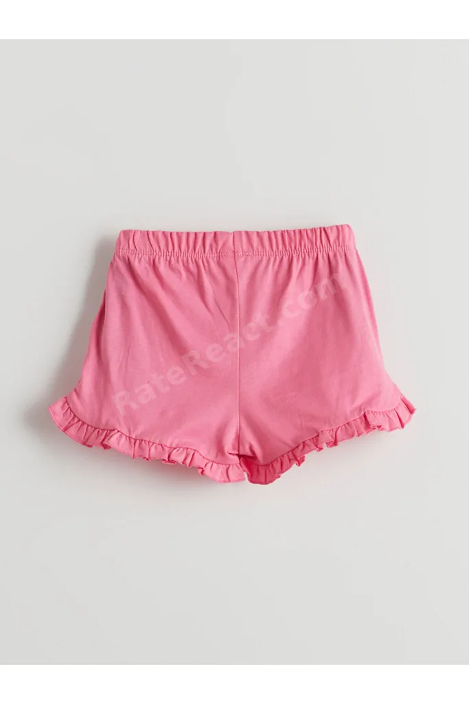 GÜLİS GİYİM'DEN Pembe Beli Lastikli Basic Kız Bebek Şort 2'li