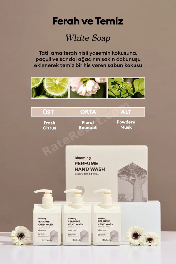 Nemlendirici ve Yumuşatıcı Parfümlü Sıvı Sabun Blooming Perfume Hand Wash (White Soap)