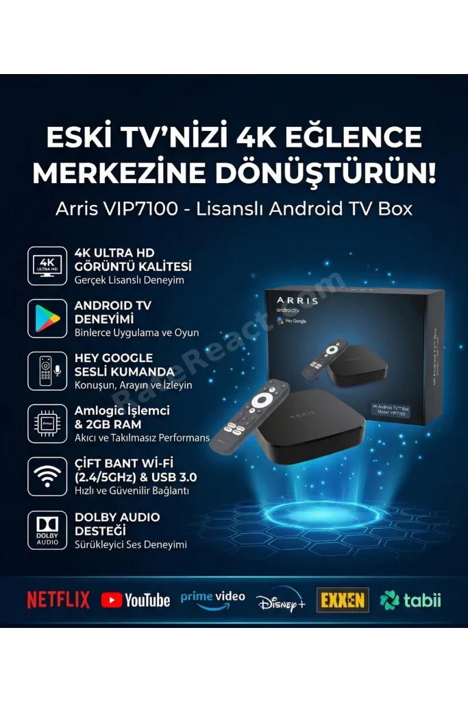 Arris 4K | Android 12 TV Box | Orijinal Lisanslı | Sesli Komutlu Kumanda | Akıllı Televizyon Kutusu