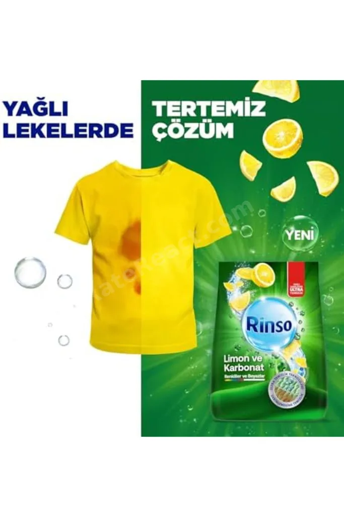 TTKTEKNOLOJİ Rinso Toz Çamaşır Deterjanı Limon ve Karbonat Renkliler ve Beyazlar İçin 4 KG TTKTEKNOL