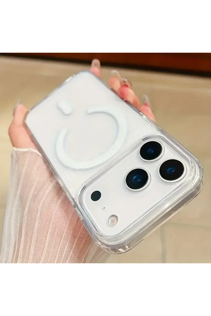 Apple İphone 17 PRO MAX Uyumlu Şeffaf MagSafe Kılıf Darbe Emici Silikon, Kamera Korumalı, Manyetik
