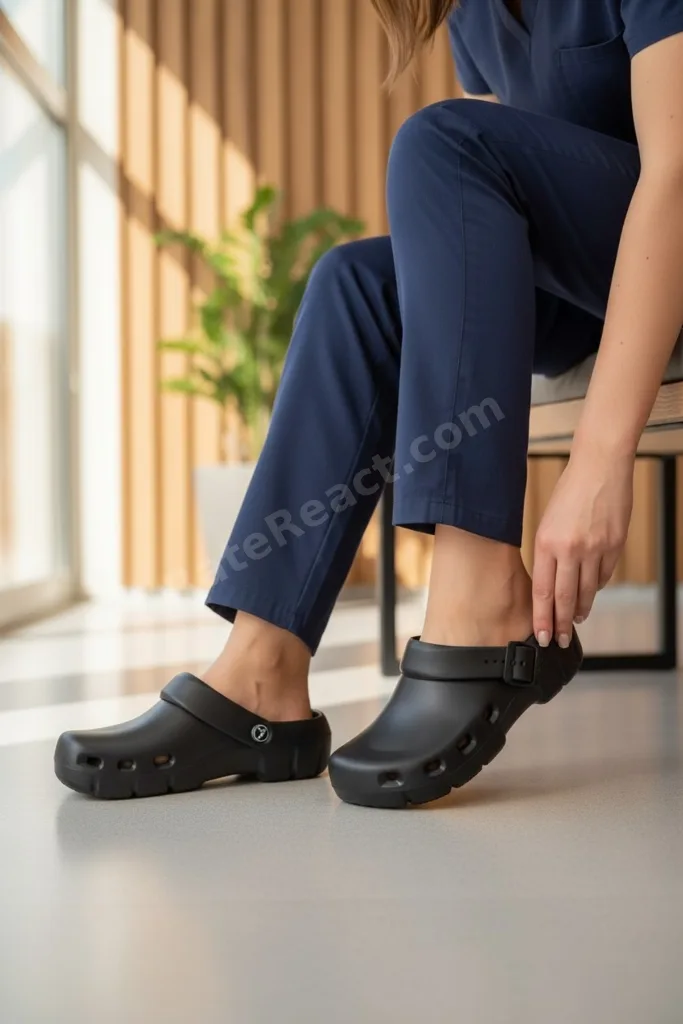 Unisex Ortopedik Hastane Terliği Kaymaz Taban Hafif Günlük Sabo Terlik Siyah