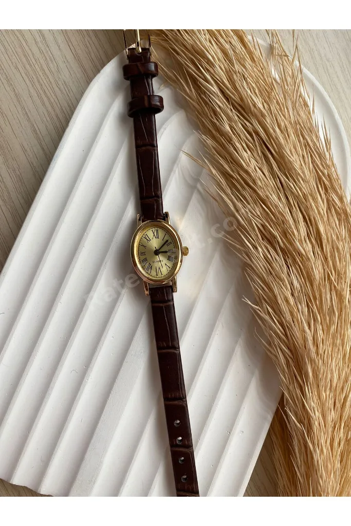 Öztel Vintage Minimalist Deri Kordon Vintage Kadın Kol Saati