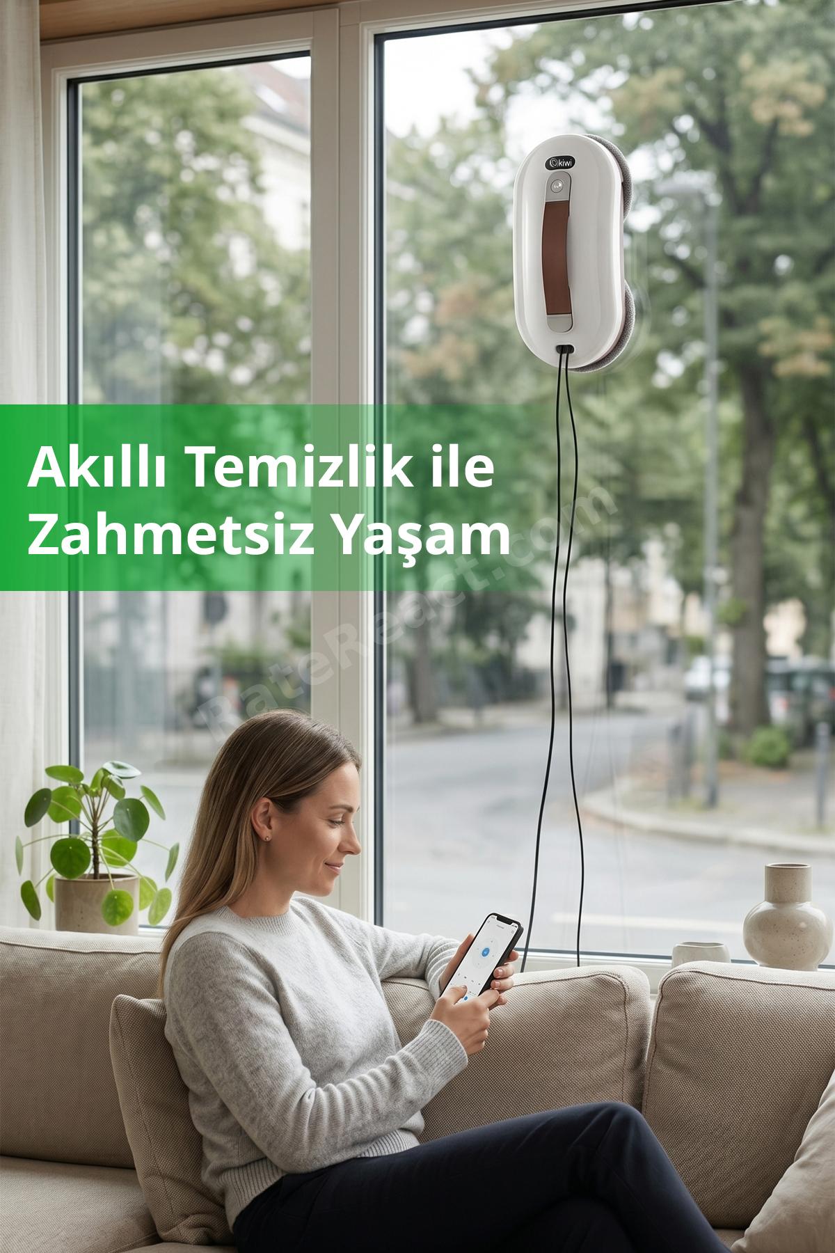KWC-7131 Pencere Temizleme Robotu | Otomatik Emiş & Çift Mop & Uzaktan Kumanda