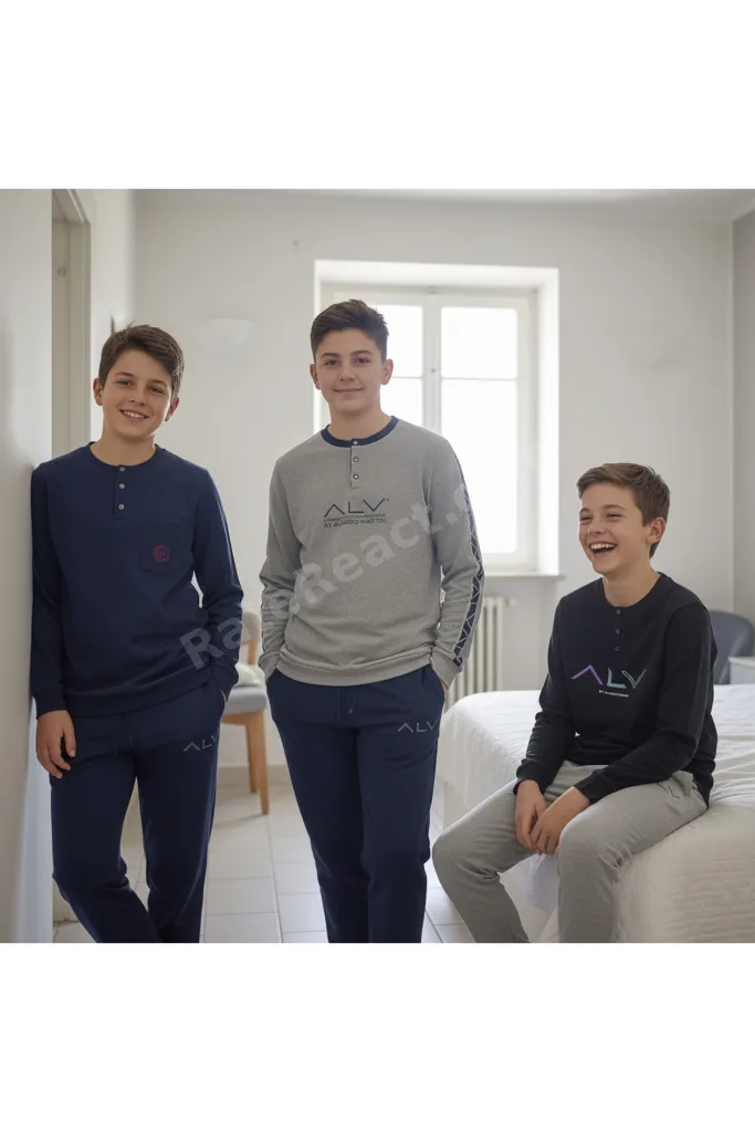 Genç Erkek Pamuklu 3 Adet 2'li Pijama Takımı BB2489
