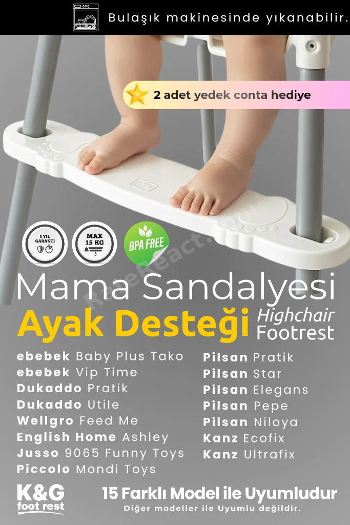 Pilsan - Ebebek Mama Sandalyesi Ayak Koyma Dayama Desteği