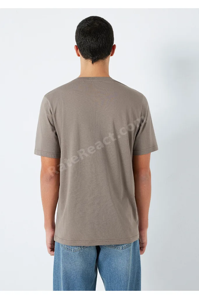 Logo Baskılı Kahverengi Tişört Regular Fit / Normal Kesim 0611714-87875
