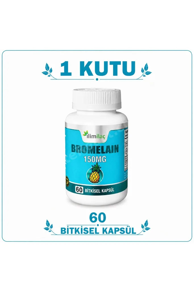 Bromelain 150 mg 60 Bitkisel Kapsül – Bromelain Takviye Edici Gıda