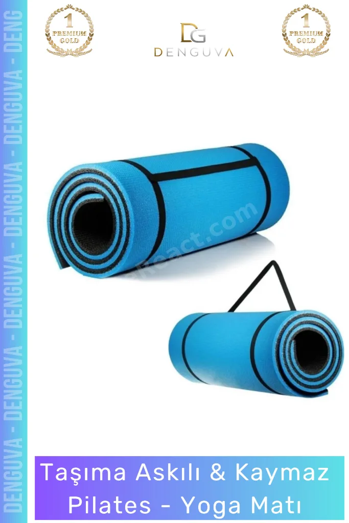 #YogaMinderi Taşıma Askılı Konfor Kamp Pilates Yoga Spor Kaymaz Meditasyon Minderi 16mm Mat