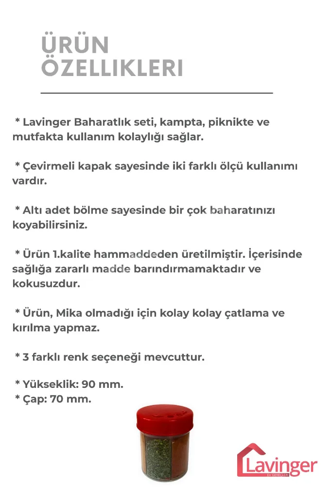 Baharatlık Seti Kamp, Piknik ve Mutfak (6 Bölmeli)