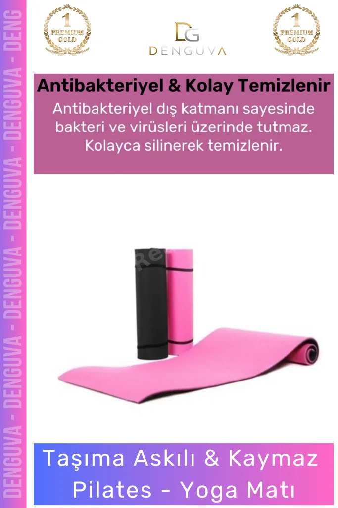 #YogaMİnderi Taşıma Askılı Dayanıklı Konfor Kamp Pilates Fitness Meditasyon Minderi 65mm Mat
