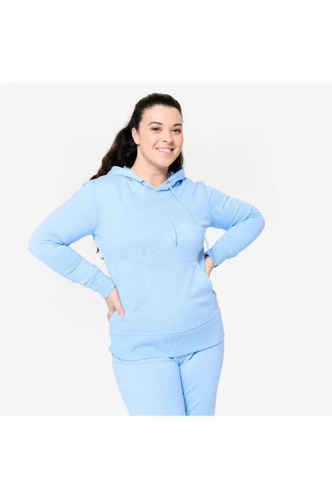 Domyos Pamuklu Kapüşonlu Sweatshirt - Açık Mavi