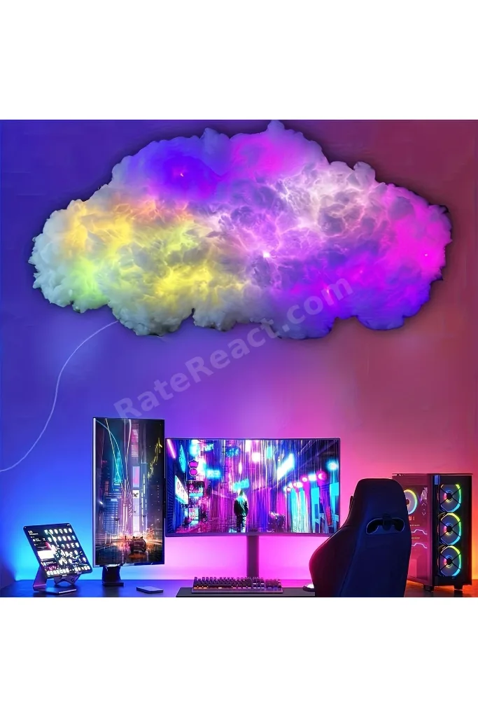 5 Metre RGB LED Bulut Aydınlatma Seti | Kumandalı Renkli Işık | Oyun Odası, Yatak Odası | Kendin Yap