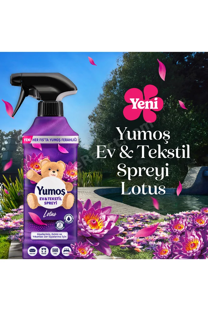 Yumoş Ev veTekstil Spreyi Lotus Yıkanması Zor Eşyalar İçin 450 ml x2