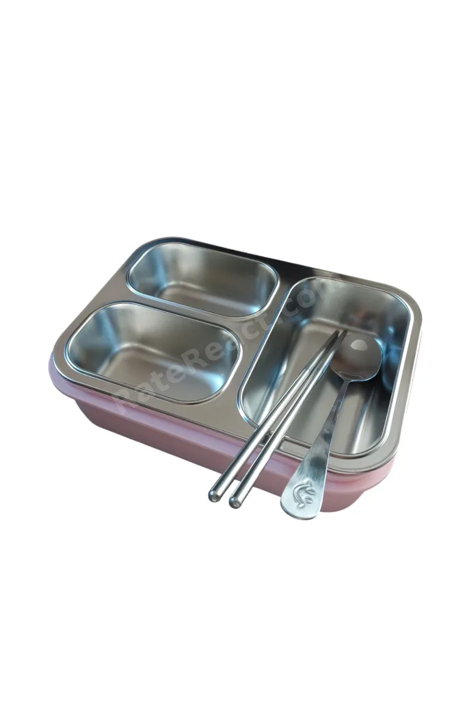 Çelik Beslenme Kutusu Lunch Box Paslanmaz 620 Ml Pembe Xc-7097